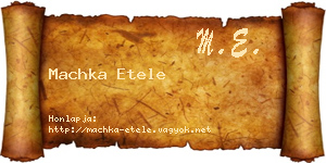 Machka Etele névjegykártya
